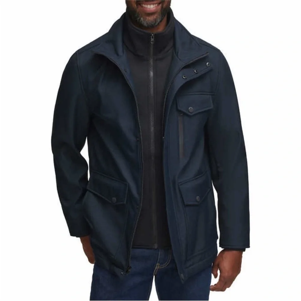 Andrew Marc Men's Textured Jacket Color: Blue